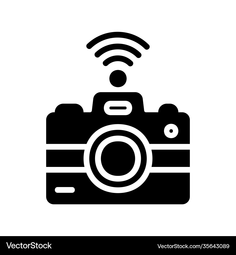 Camera icon in solid style about internet Camera icon in solid style about internet vector image