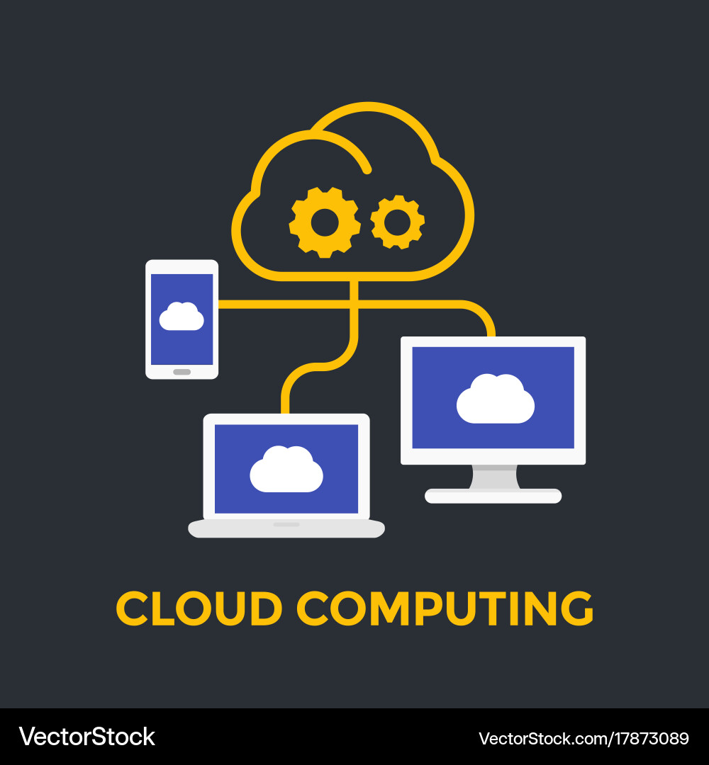 Cloud computing technologies Vector Image