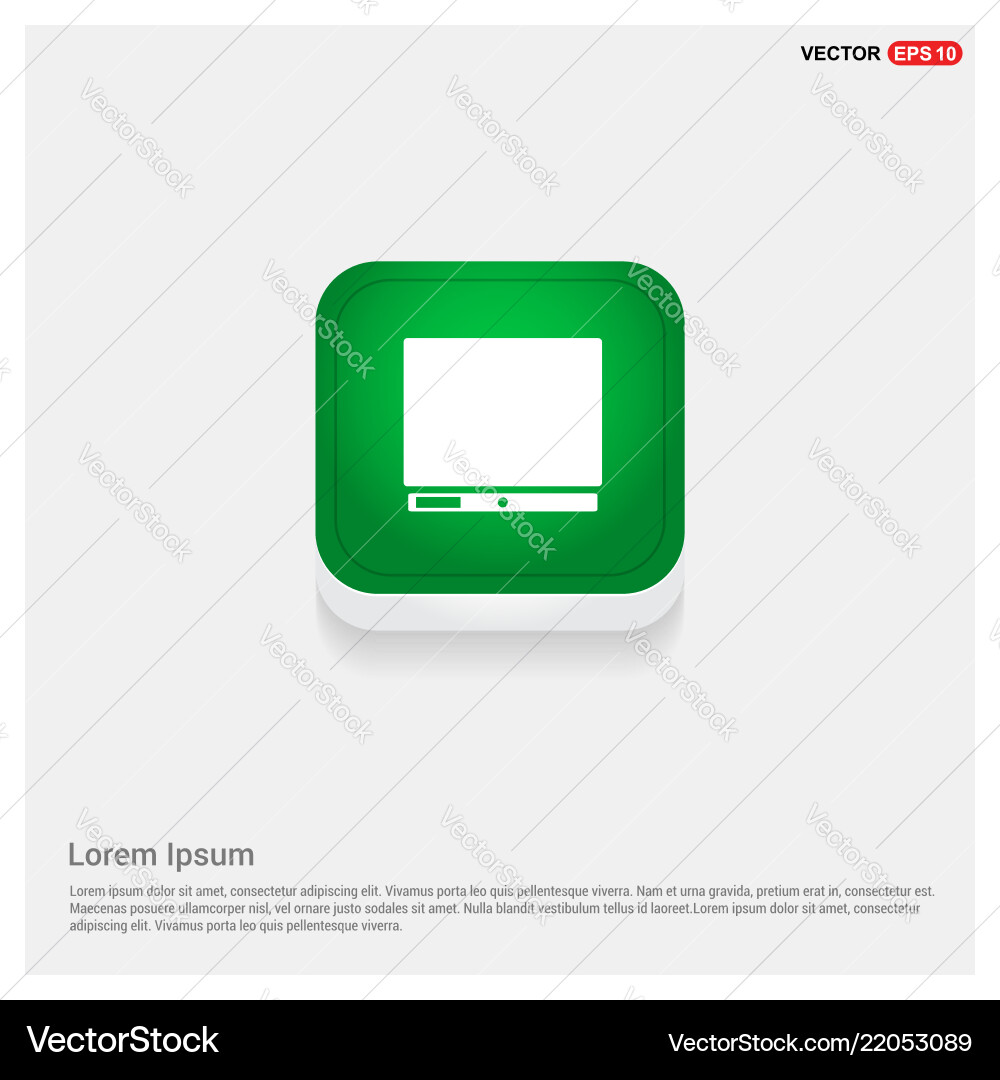 Computer icon green web button Computer icon green web button Vector Image