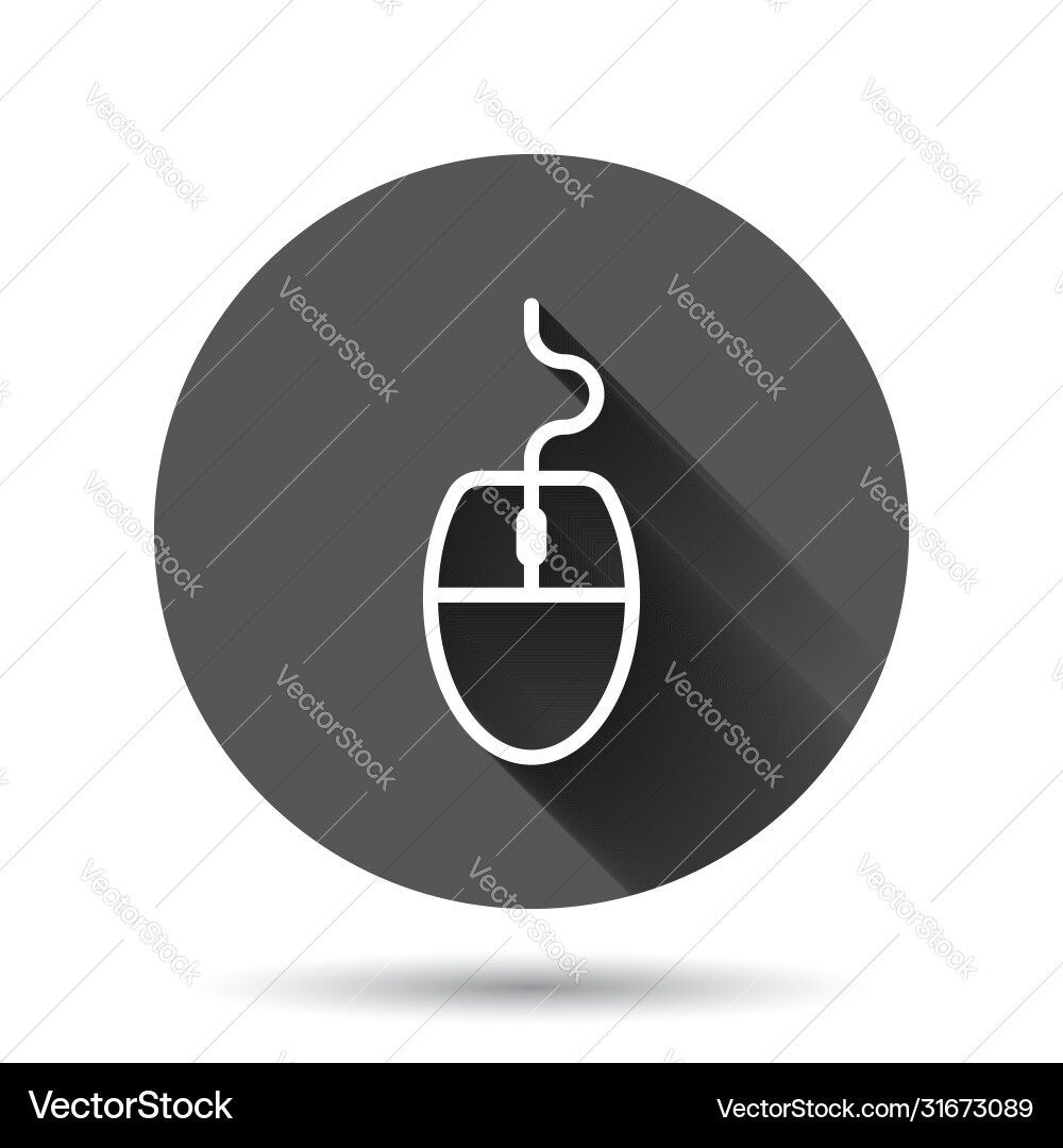 Computer mouse icon in flat style cursor on black Computer mouse icon in flat style cursor on black vector image