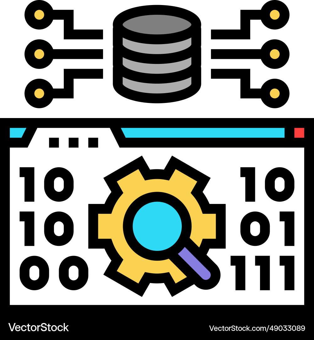 Data validation database color icon Data validation database color icon vector image