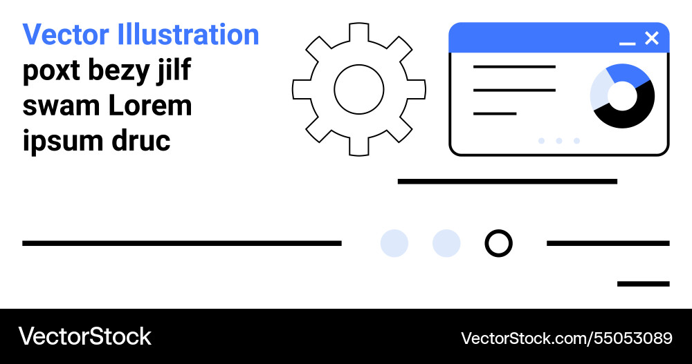 Gear and data visualization elements for web vector image