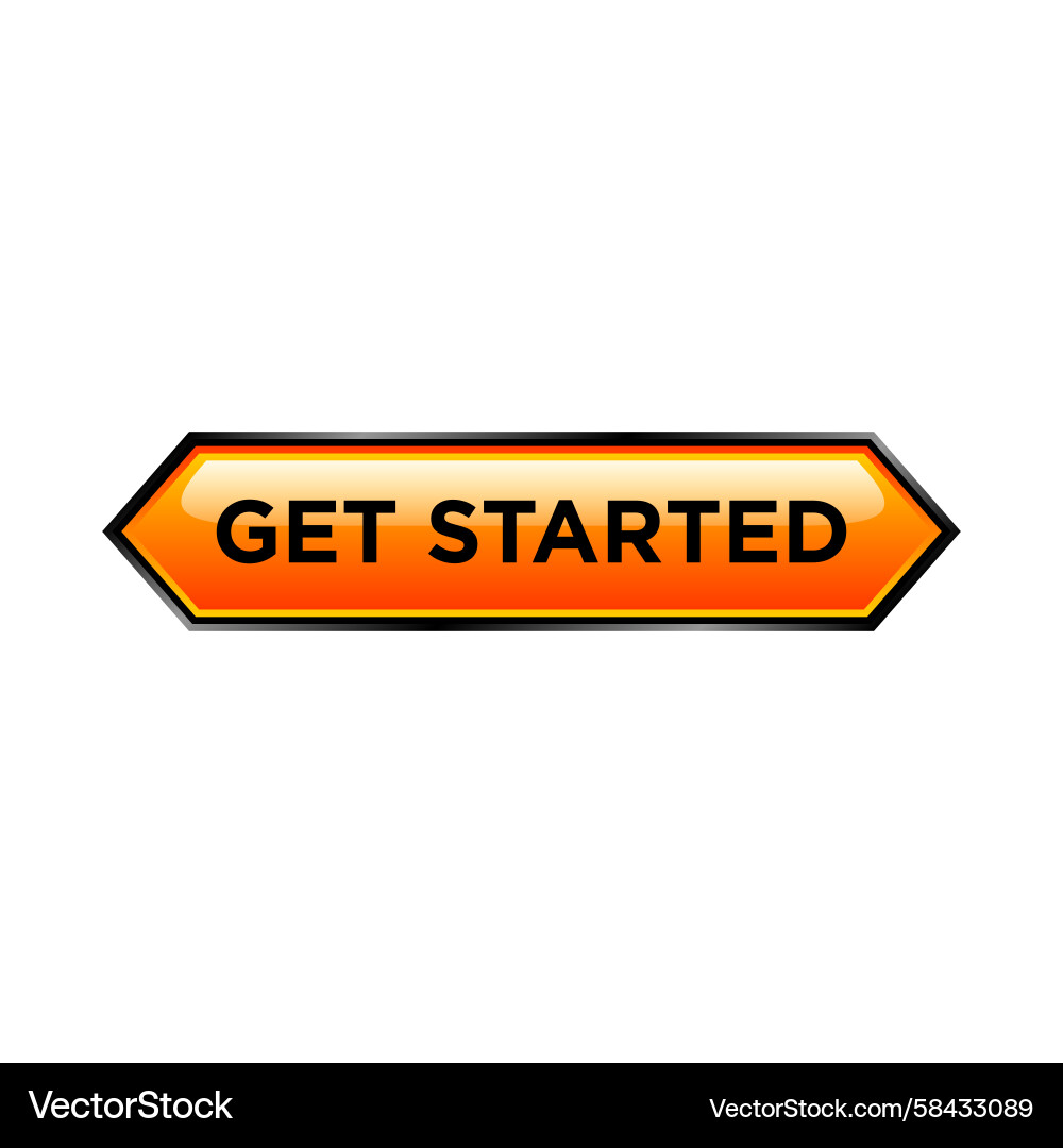 Get Started Button Website Template Vector Image