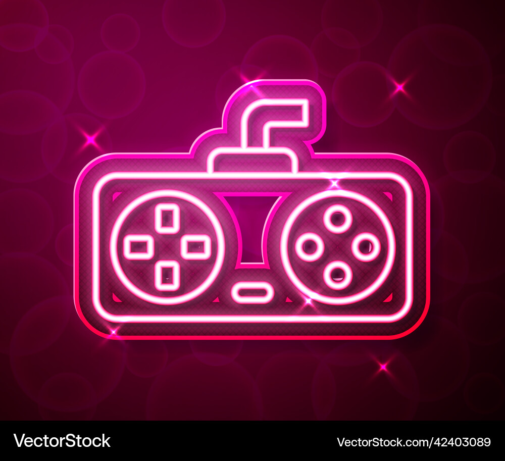 Glowing neon line game controller or joystick Glowing neon line game controller or joystick vector image