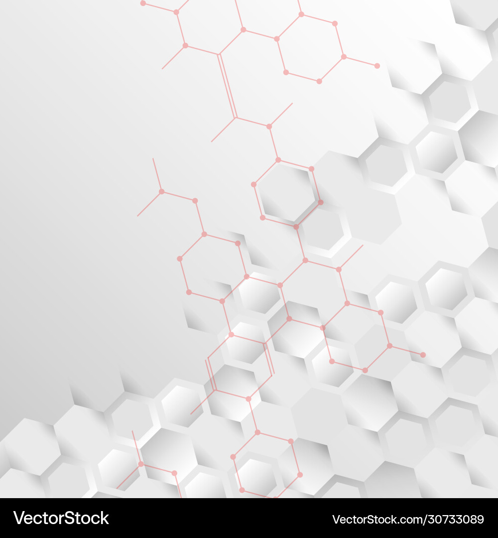 Hexagonal abstract connect background on grey Hexagonal abstract connect background on grey vector image
