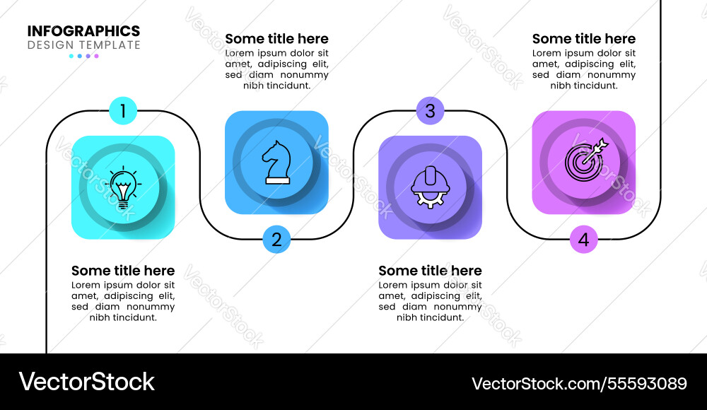 Infographic template line with 4 squares and icons Infographic template line with 4 squares and icons vector image