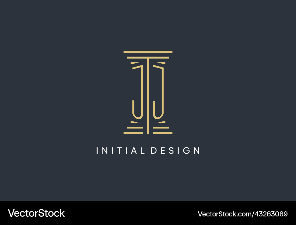 Jj initial monogram with pillar shape logo design Vector Image
