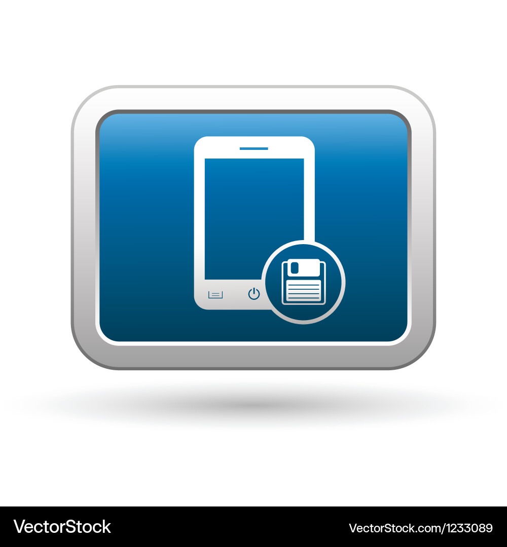 Phone with save menu icon vector image