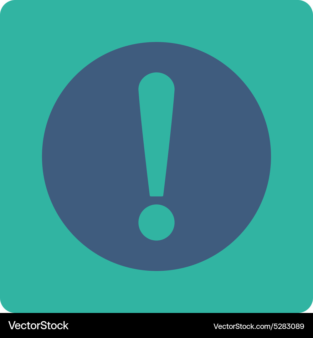 Problem flat cobalt and cyan colors rounded button vector image