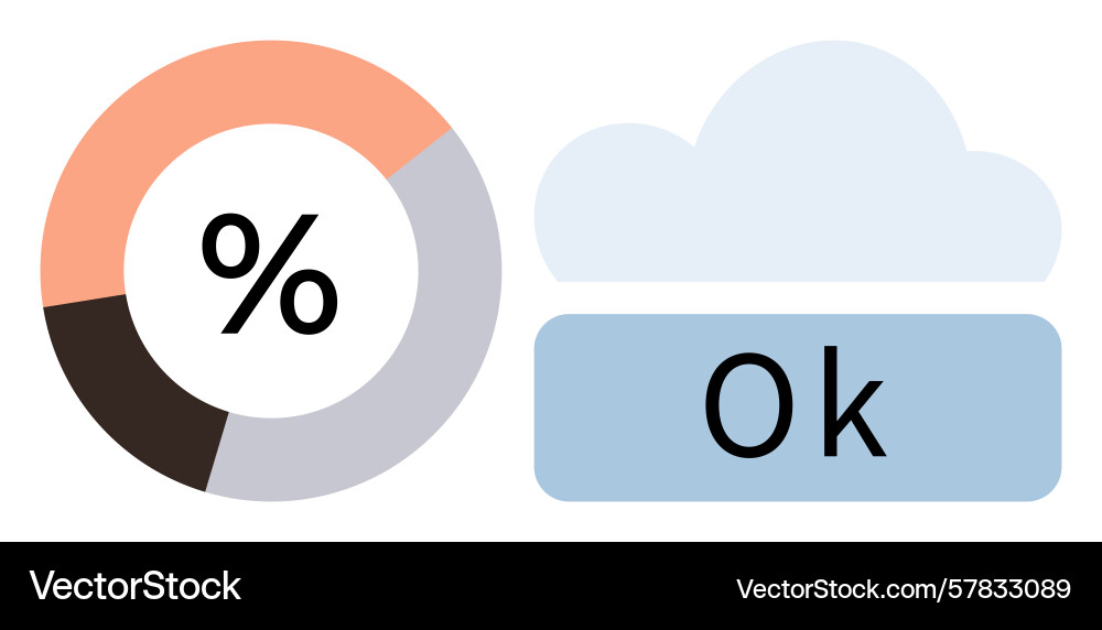 Progress chart and cloud storage confirmation Progress chart and cloud storage confirmation vector image