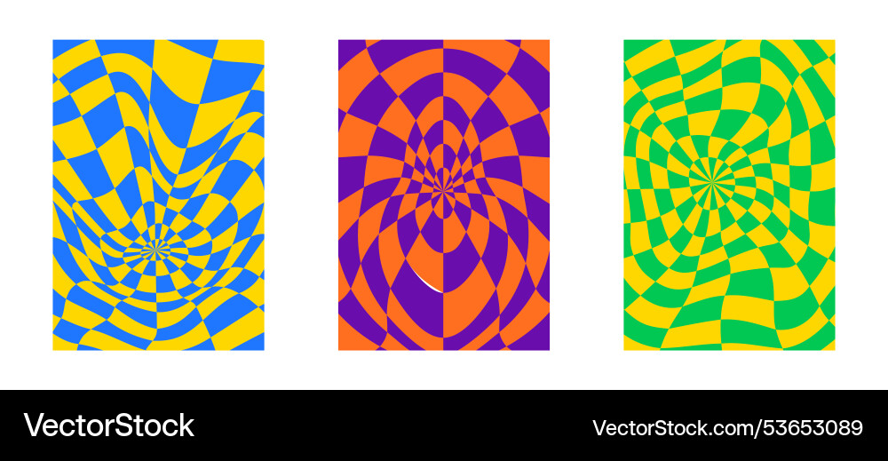 Psychedelic Checkerboard Muster Psychedelic Checkerboard Muster vektorbild