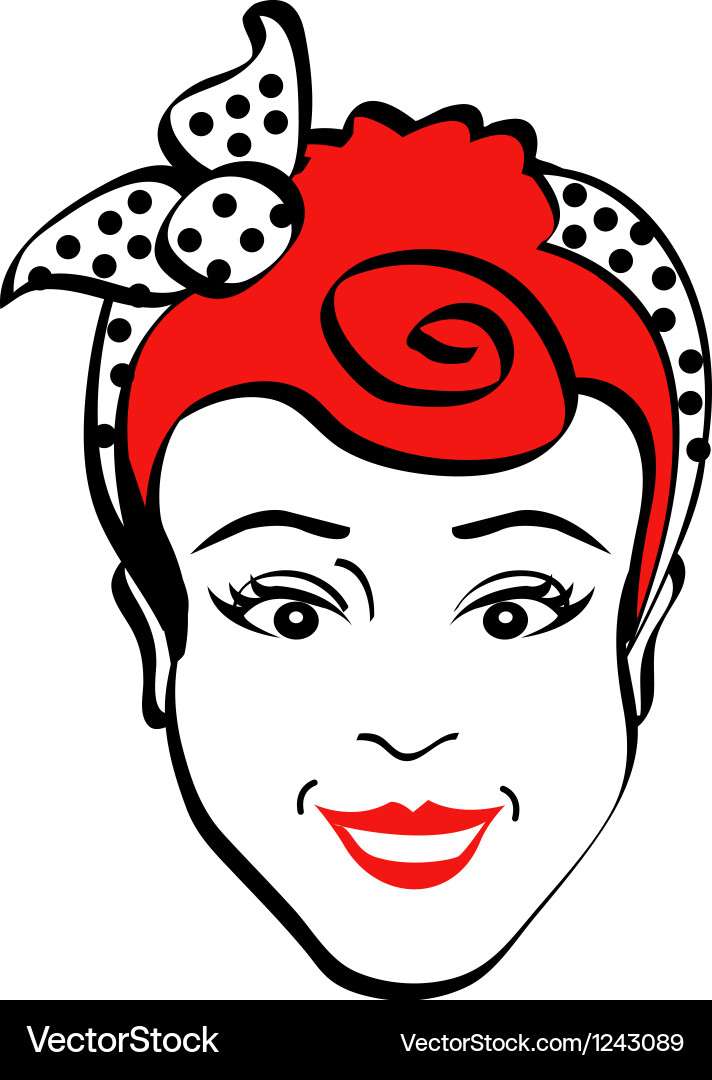 Retro Pin-Up Girl Vector Image