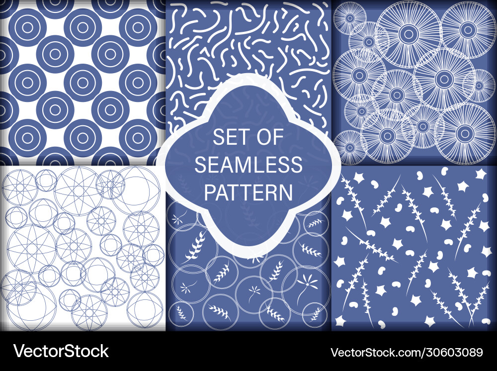 Set ornamental seamless patterns endless vector image