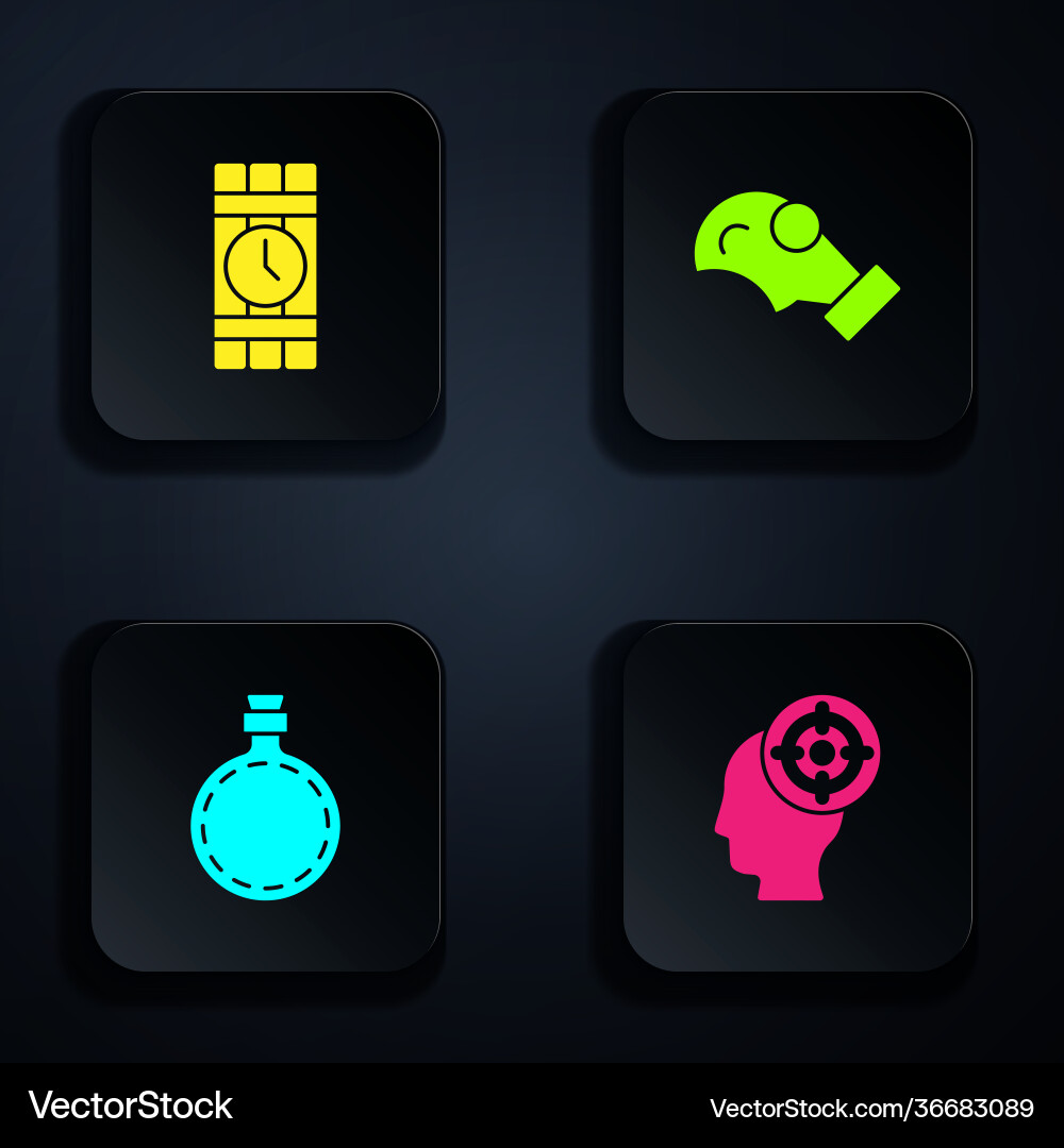 Set target sport dynamite and timer clock Set target sport dynamite and timer clock Vector Image