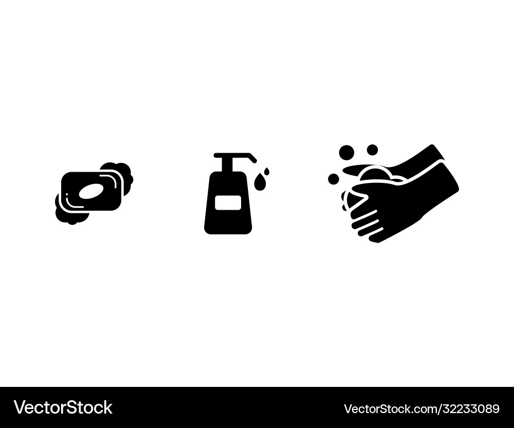 Soap icon set - solid transparent background Soap icon set - solid transparent background Vector Image