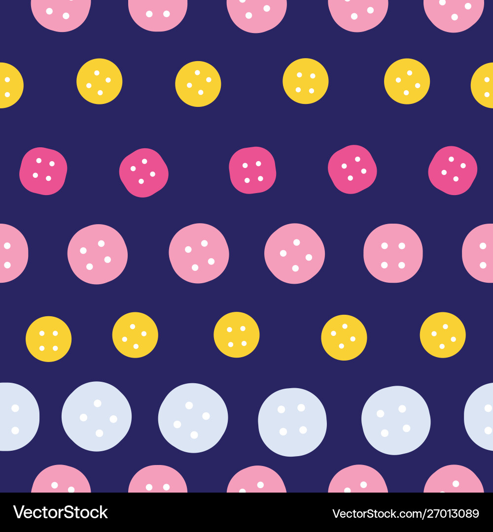 Striped buttons on navy repeat pattern seamless Striped buttons on navy repeat pattern seamless Vector Image