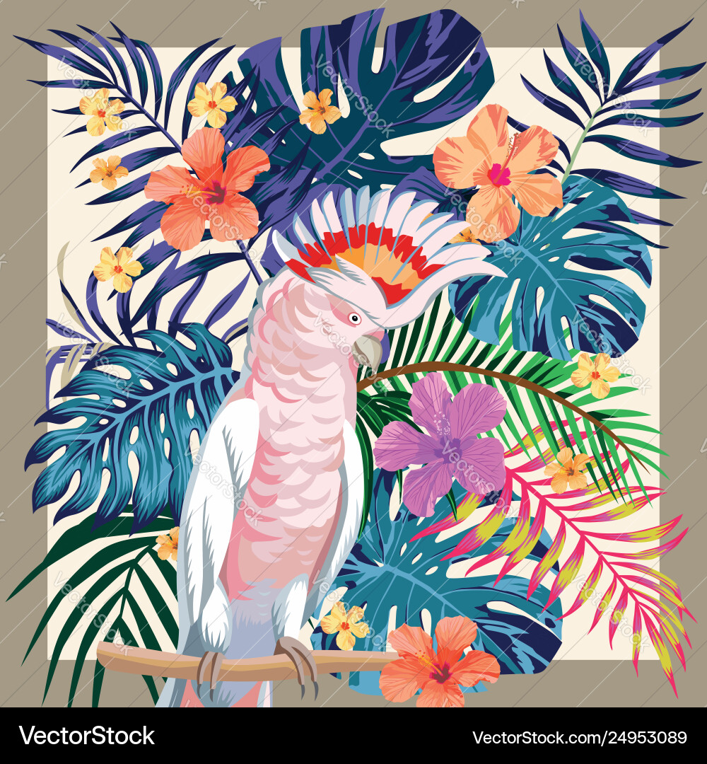 Tropical Parrot Pattern vector image
