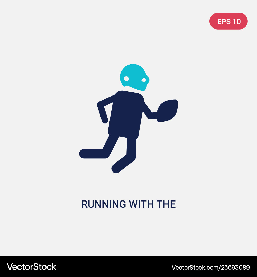 Two color running with ball icon from Vector Image