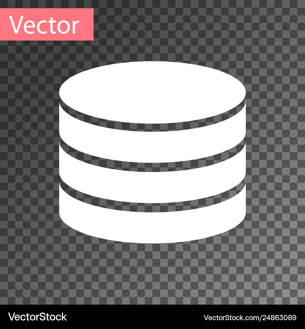 White database icon isolated on transparent White database icon isolated on transparent vector image