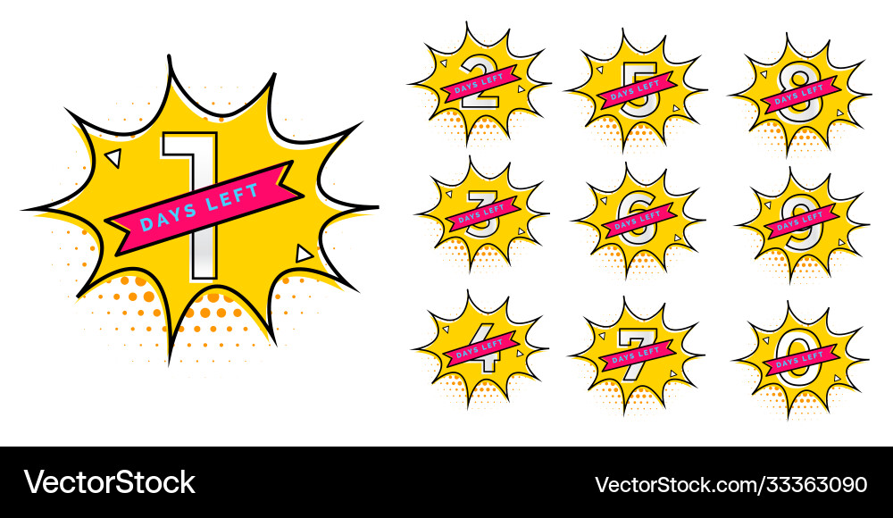 Abstract number days left symbol design vector image