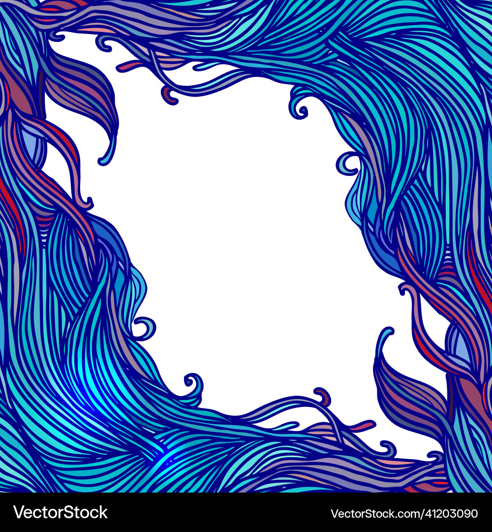 Abstract Wave Pattern Frame Vector Image
