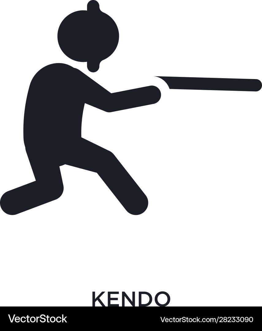 Black kendo isolated icon simple element from vector image