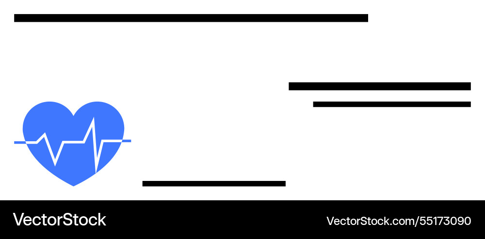 Blue heart with a pulse line encapsulating Blue heart with a pulse line encapsulating vector image
