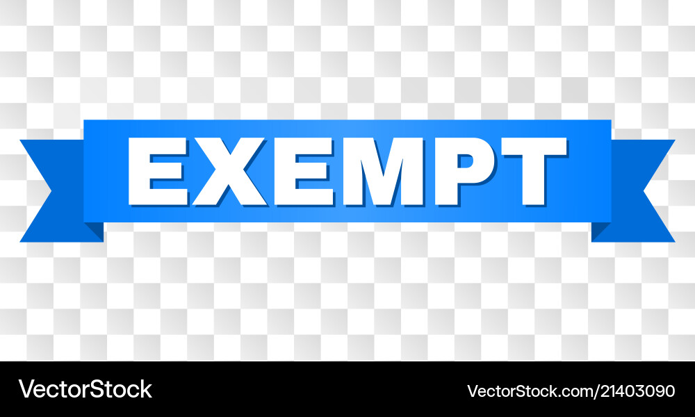 Blue stripe with exempt text Vector Image