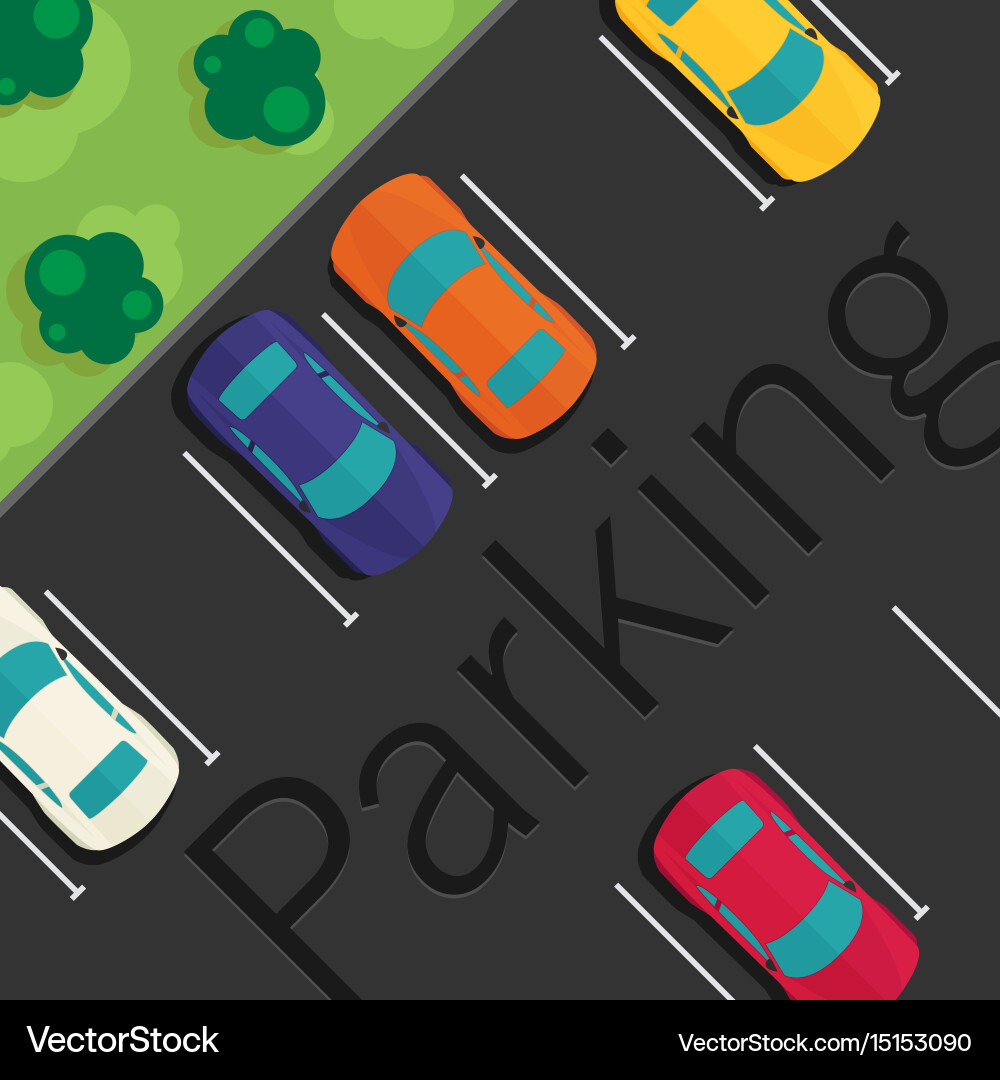 Car Park Top View Vector Image