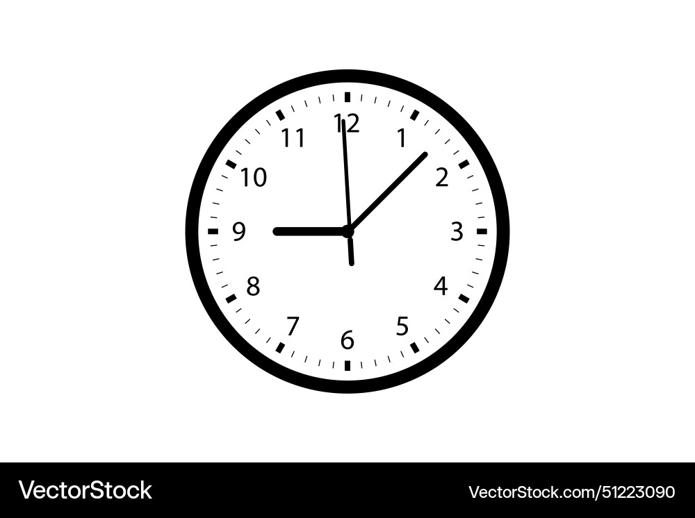 Clock or time icon in circle shape vector image