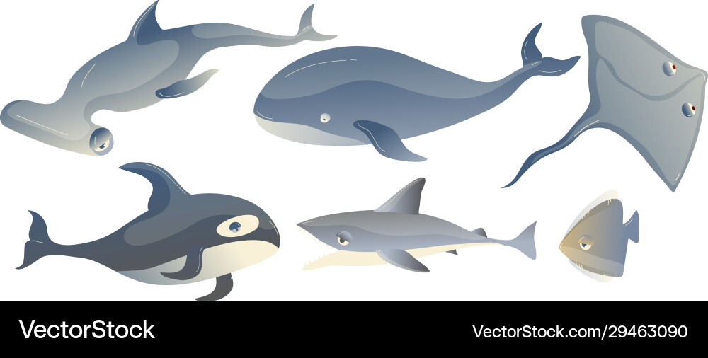 Cute sea creatures with protuberant eyes Cute sea creatures with protuberant eyes vector image