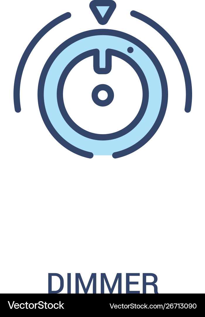 Dimmer concept 2 colored icon simple line element Dimmer concept 2 colored icon simple line element vector image