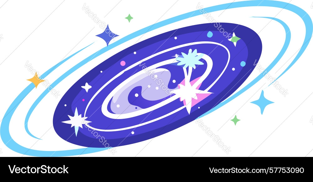 Dynamic spiral galaxy art design generative ai vector image