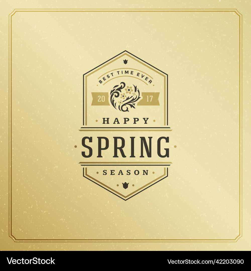 Frühling Badge Typografie Design Jahrgang Frühling Badge Typografie Design Jahrgang vektorbild