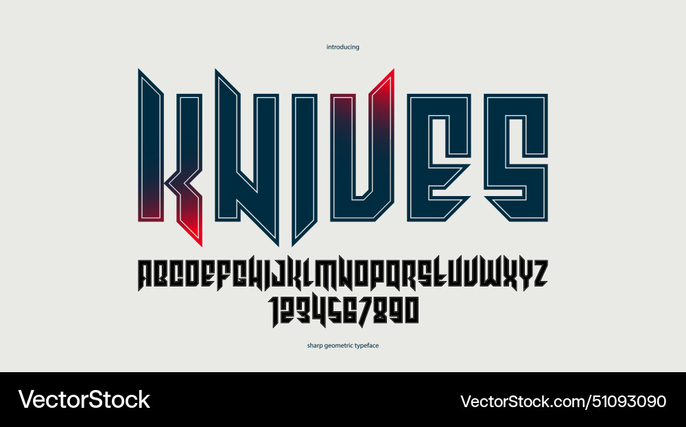 Gothic Sharp Display Font - Edge Lettering vector image