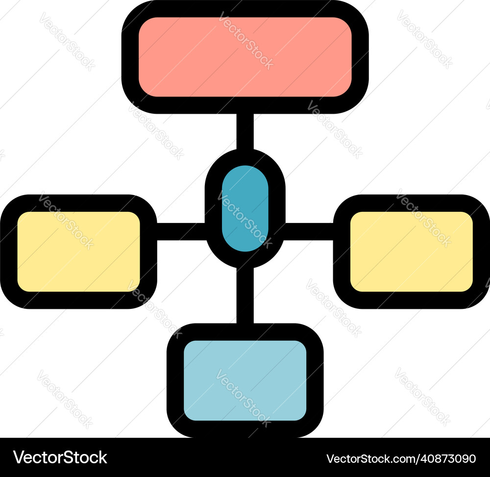 Hierarchy network icon color outline Vector Image