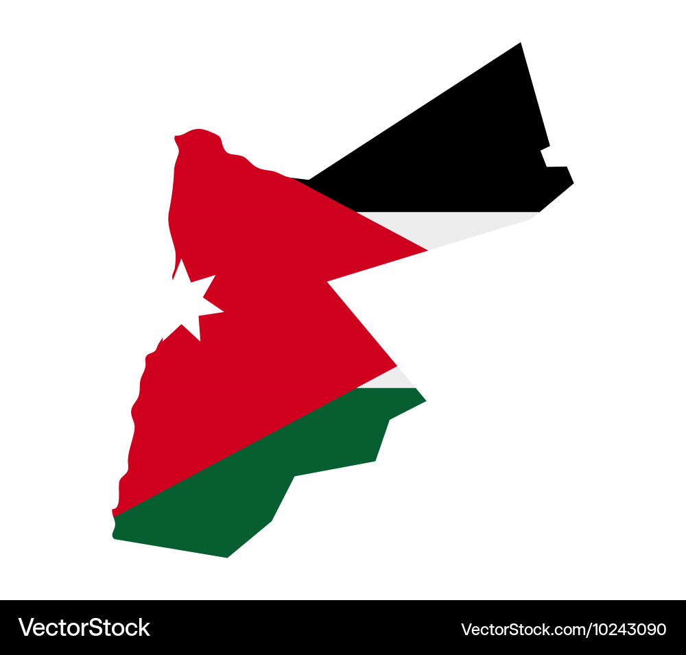 Map of jordan with flag vector image