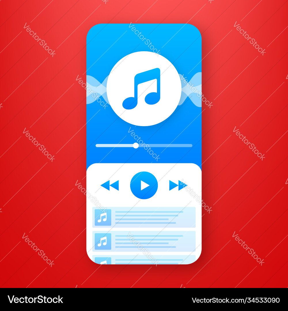 Mobile application interface music player Mobile application interface music player vector image