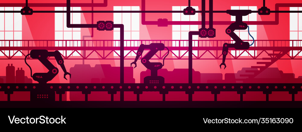 Modern Factory Automation Concept vector image