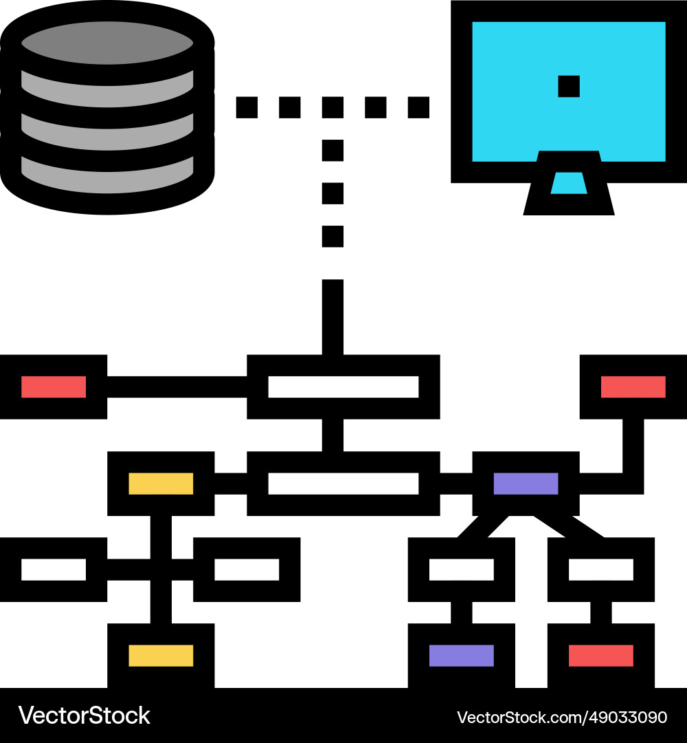 Relational database color icon Relational database color icon vector image