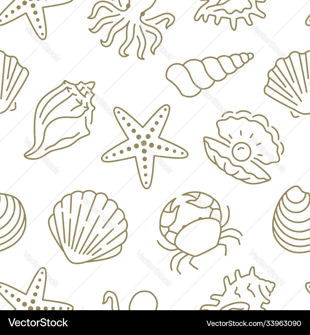 Seashell Pattern Background vector image