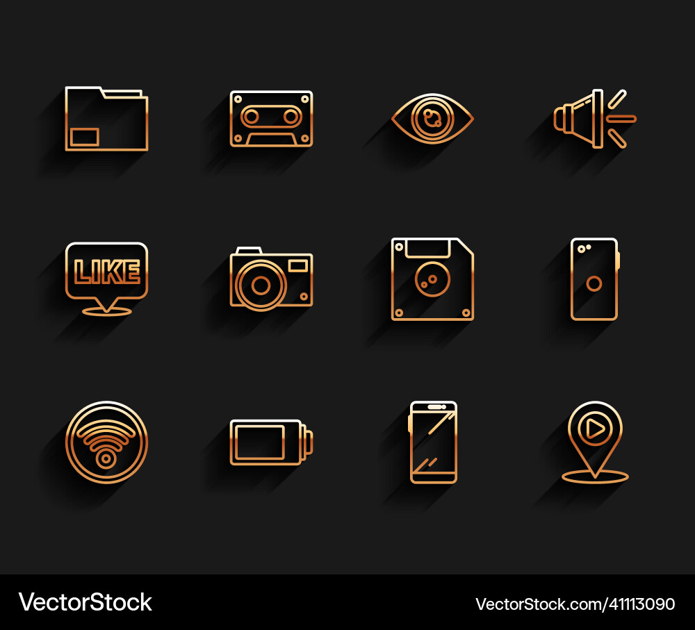 Set line wi-fi wireless internet network document Set line wi-fi wireless internet network document vector image