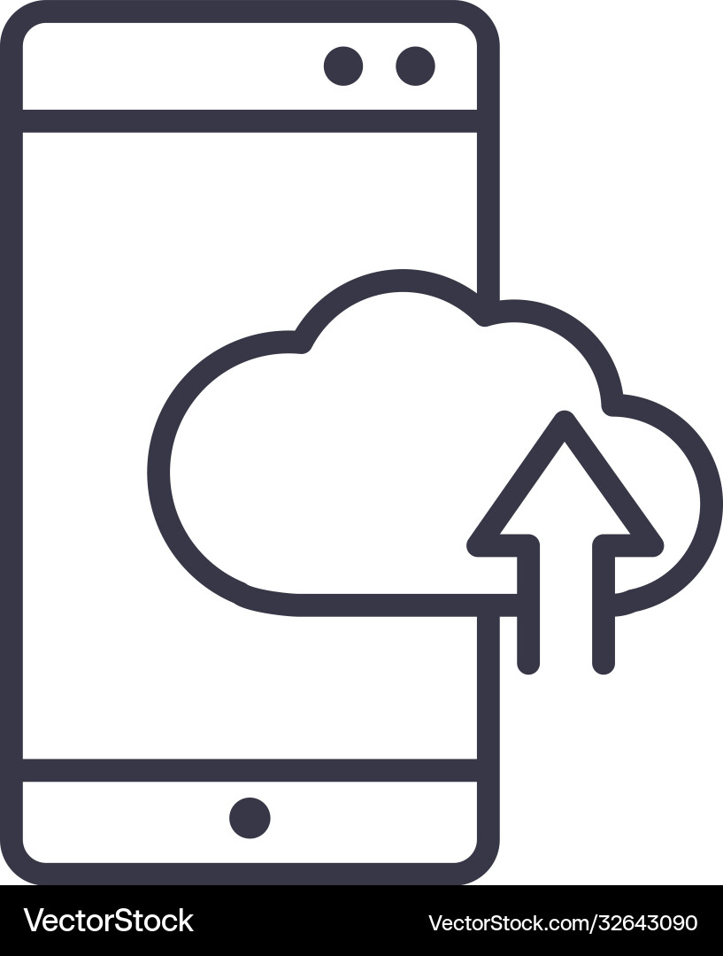 Smartphone cloud computing storage upload data Smartphone cloud computing storage upload data Vector Image