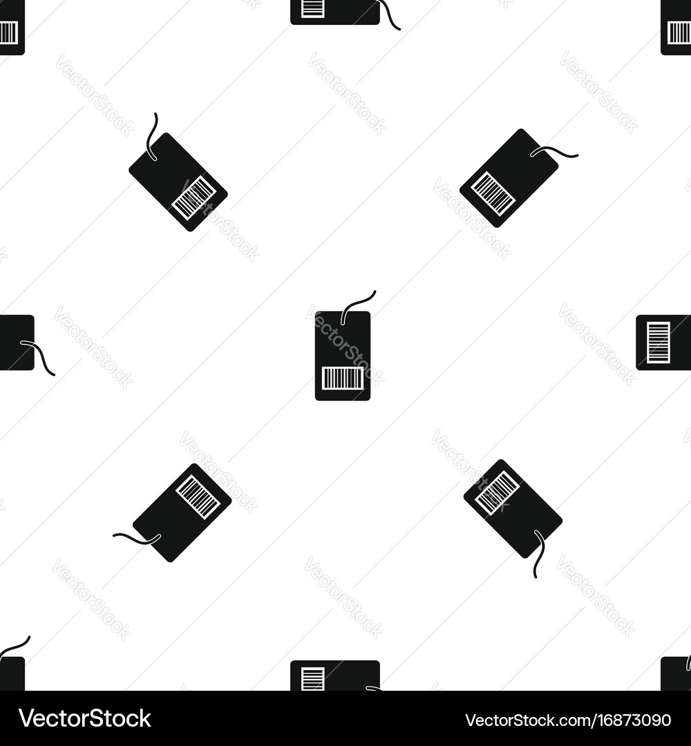 Tag with bar code pattern seamless black vector image