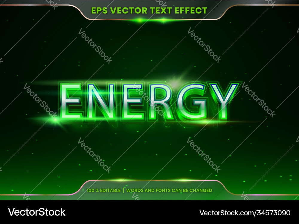 Text effect in 3d energy words font styles theme Text effect in 3d energy words font styles theme vector image