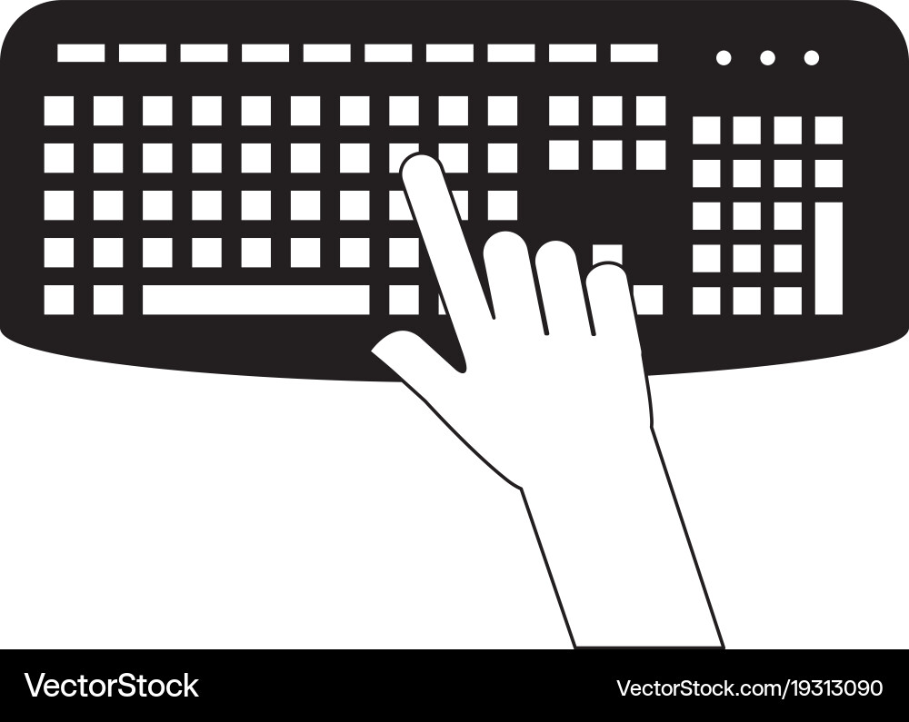 User with keyboard icon vector image