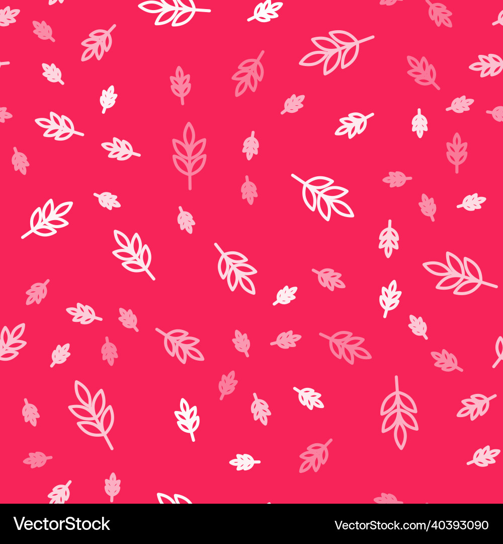 White line leaf icon isolated seamless pattern Vector Image