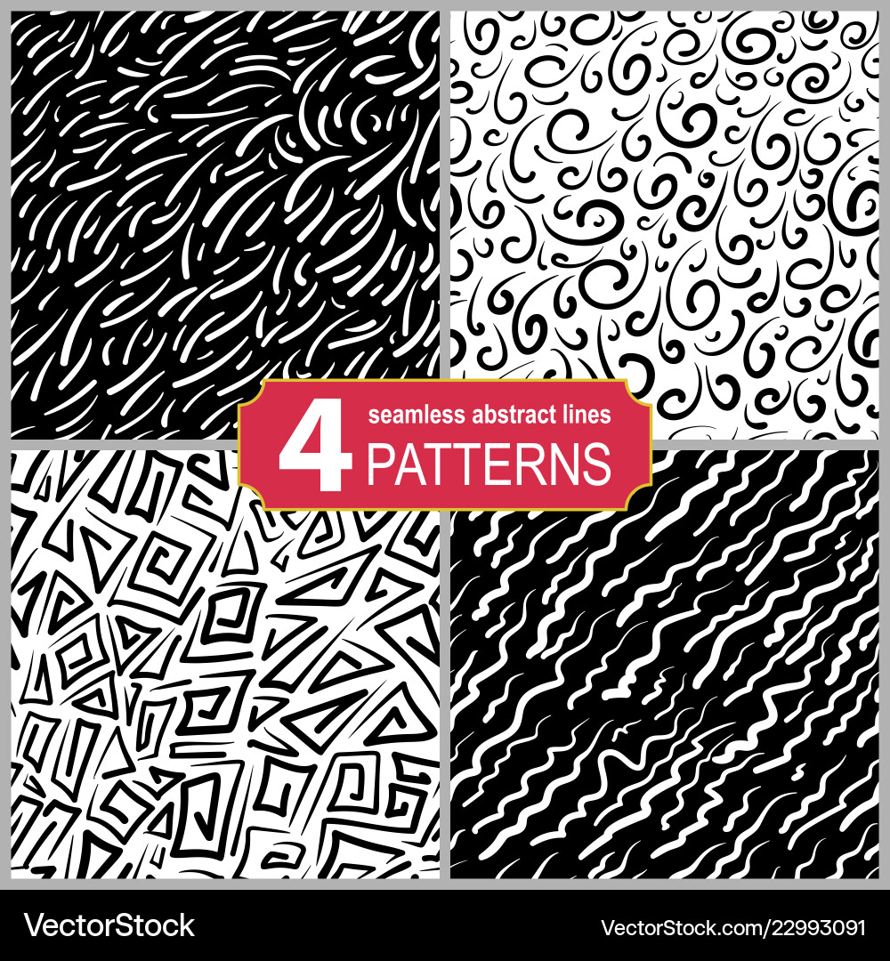 Abstract Linocut Pattern Set vector image