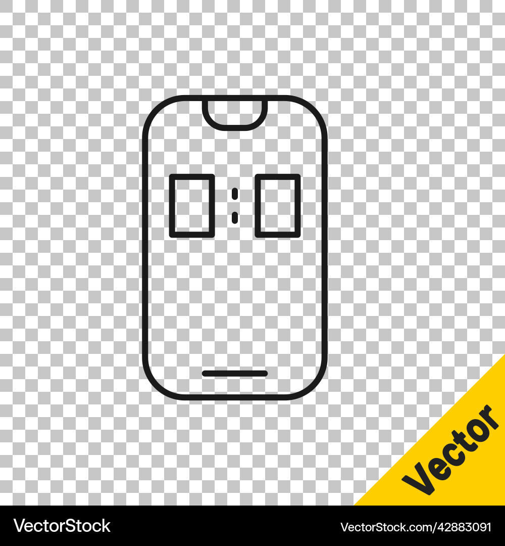 Black line alarm clock app smartphone interface Vector Image