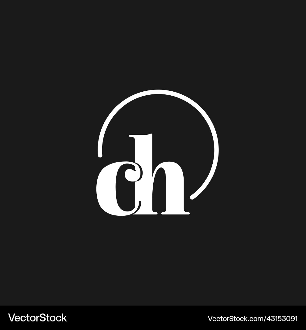 Ch logo initials monogram with circular lines Vector Image